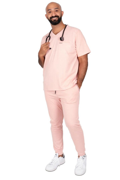 Men's Scrub Top Pastel Pink